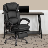 Flash Furniture BT-90279H-GG Leather Reclining Office Chair in Black